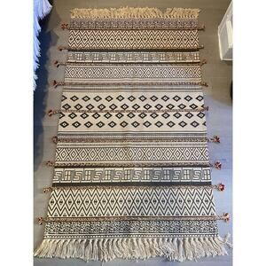 AM HOME TEXTILES Handcrafted Artisan Throw Rug Multi-Color Sz 27x42 Aztec Style